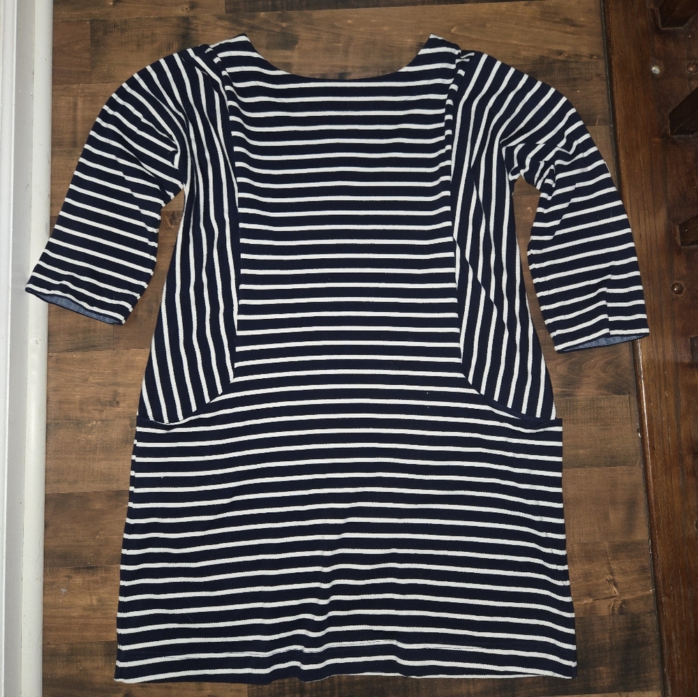 Joules Mariners Grade Navy White Stripe Navy White Striped Dress Pockets 14 - Picture 2 of 8